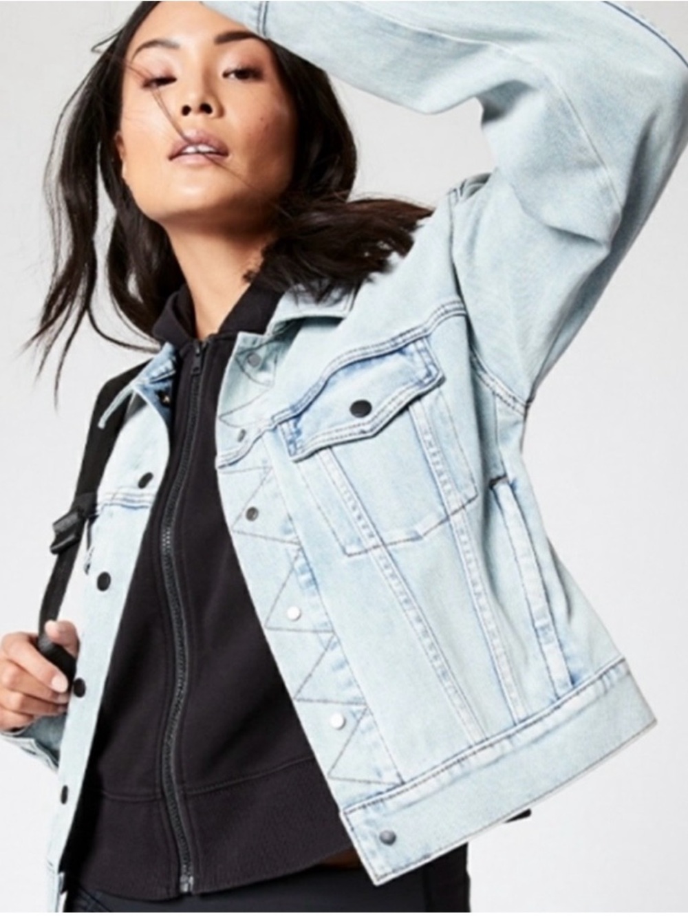 Athleta Light Wash Blue Denim Jacket